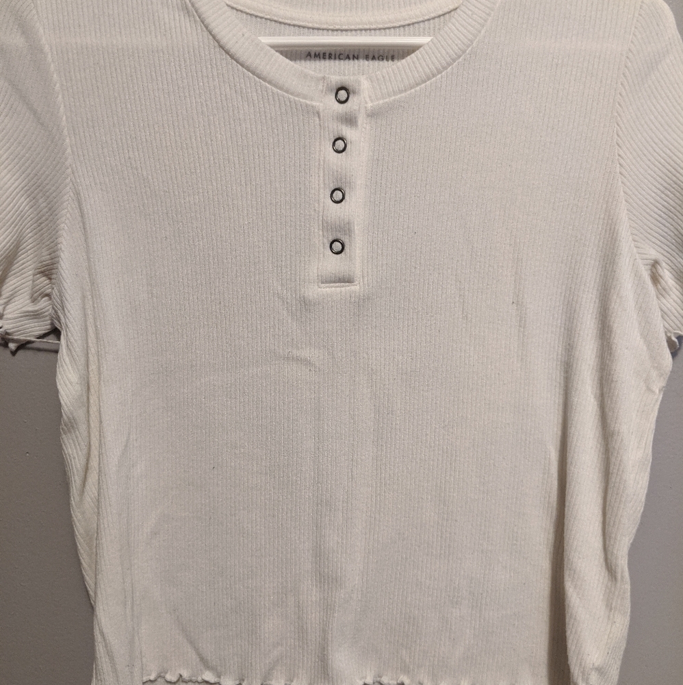 American Eagle Basic Button Tee